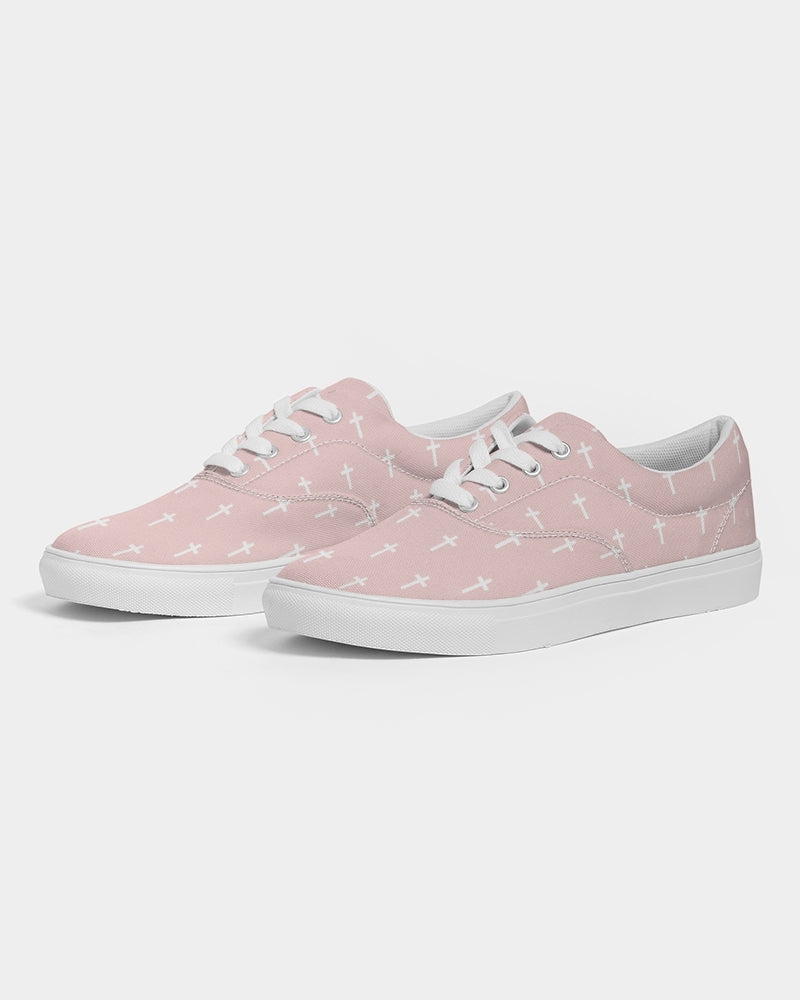 Mini Cross: Women's Pink Canvas Lace Up Sneaker