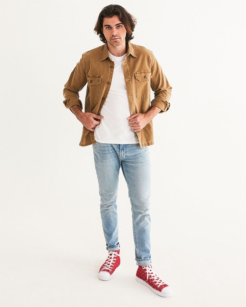Mini Cross: Men's Red Canvas Hightop Shoe