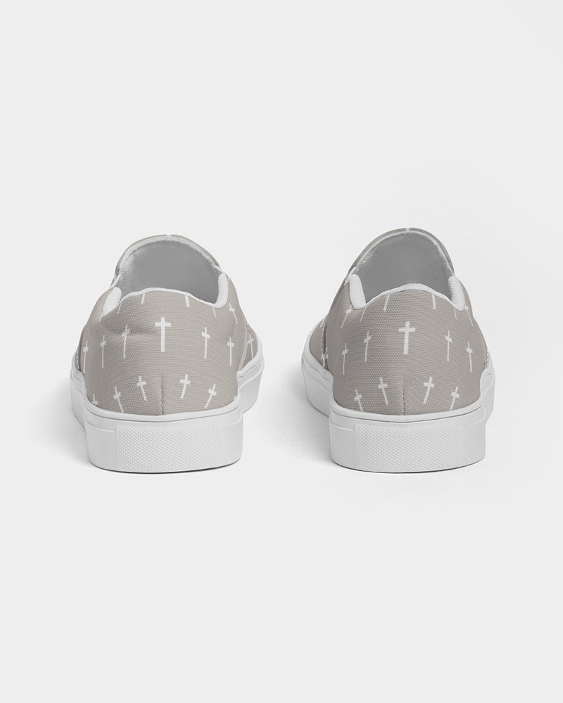 Mini Cross: Women's Taupe Canvas Slip On Shoe
