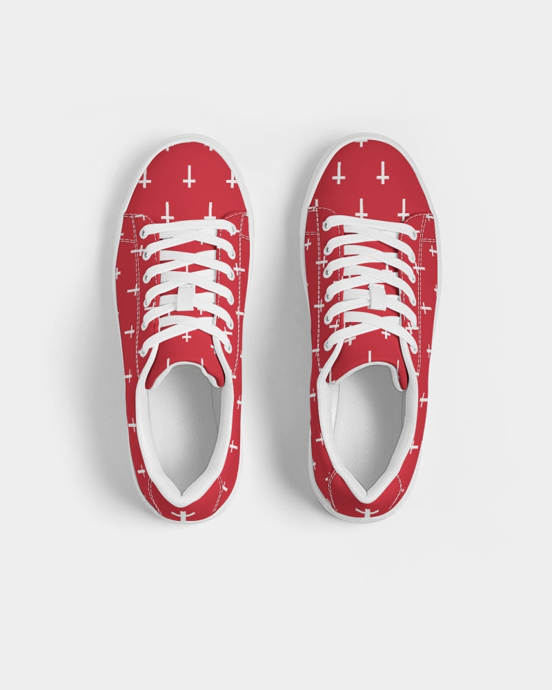 Mini Cross: Men's Red Vegan Leather Sneaker