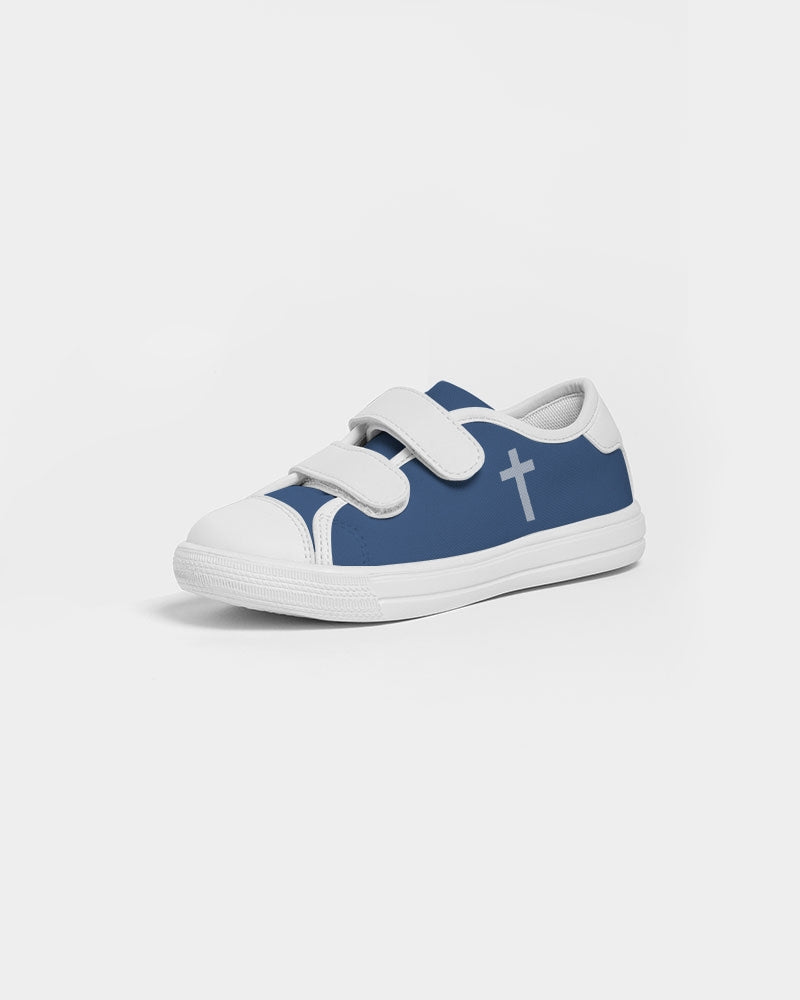 Simple Cross: Kids Navy Velcro Sneaker