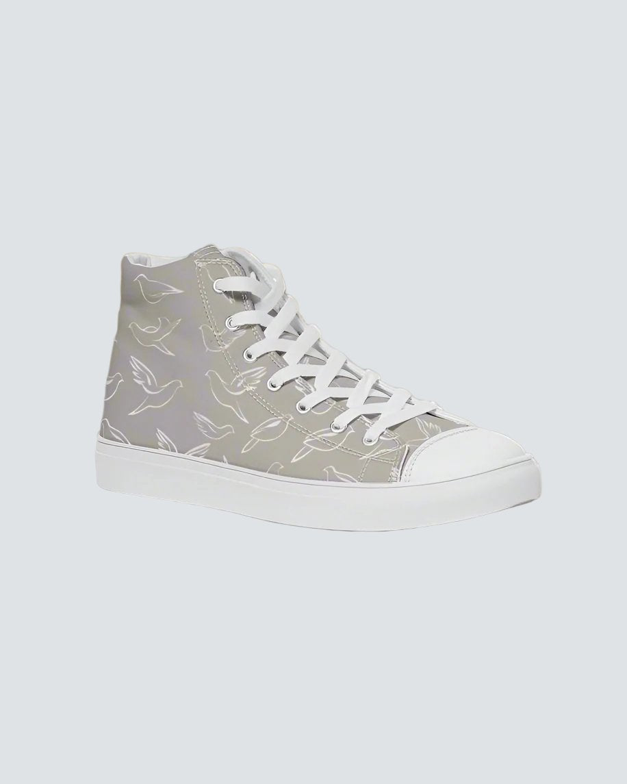 Doves: Women's Taupe Canvas Hightop Shoe