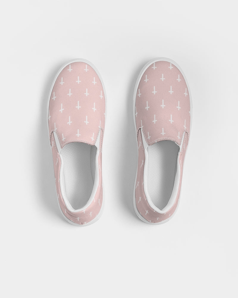 Mini Cross: Men's Pink Canvas Slip On Shoe