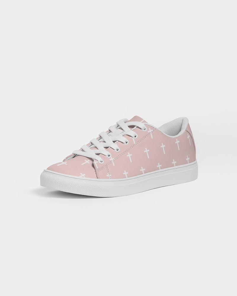 Mini Cross: Women's Pink Vegan Leather Sneaker