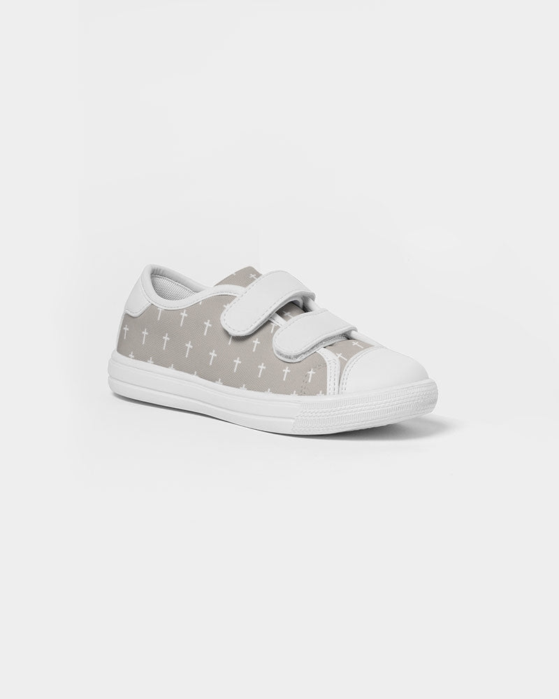 Mini Cross: Kids Taupe Velcro Sneaker