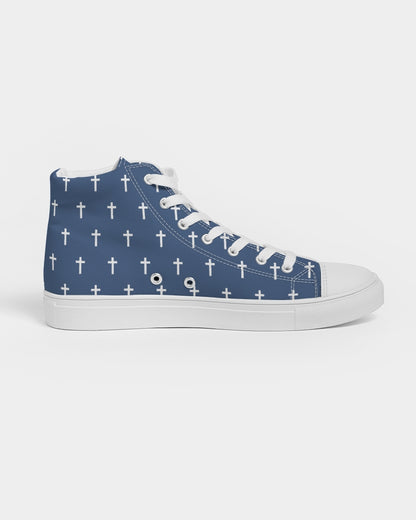 Mini Cross: Women's Navy Canvas Hightop Shoe