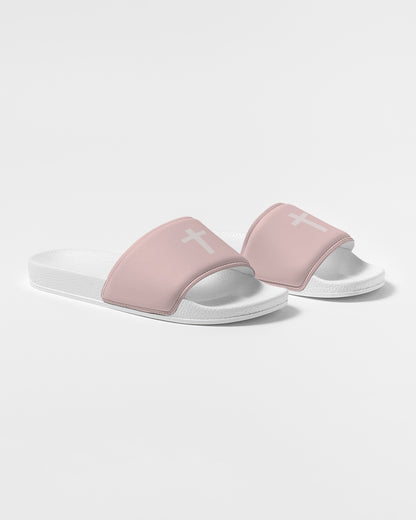 Simple Cross: Men's Pink Slide Sandal