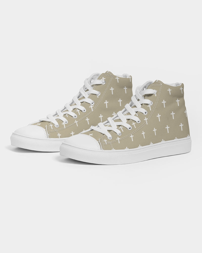 Mini Cross: Women's Tan Canvas Hightop Shoe