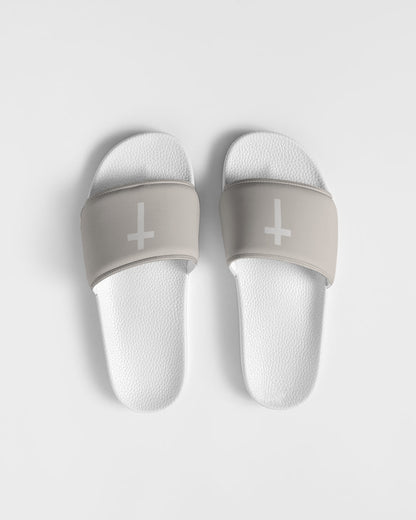 Simple Cross: Men's Taupe Slide Sandal