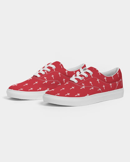 Mini Cross: Men's Red Canvas Lace Up Shoe