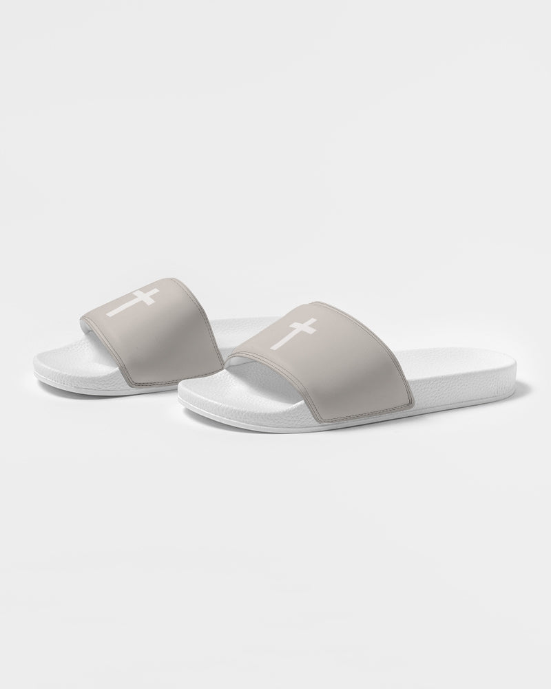 Simple Cross: Men's Taupe Slide Sandal