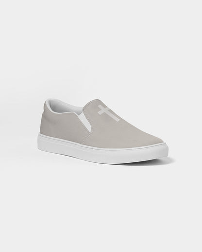 Simple Cross: Women's Taupe Canvas Slip On Shoe