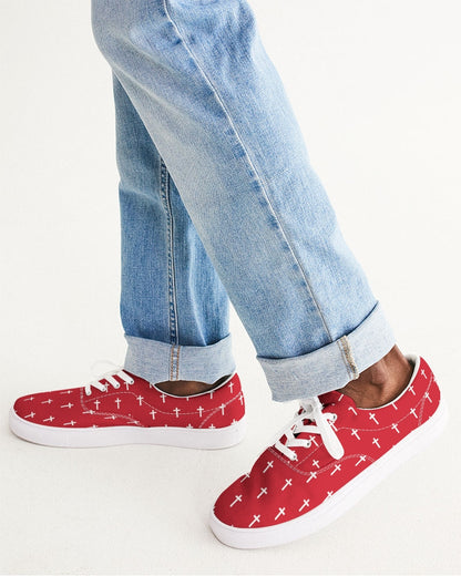 Mini Cross: Men's Red Canvas Lace Up Shoe