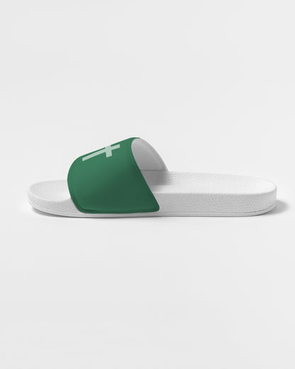 Simple Cross: Women's Green Slide Sandal