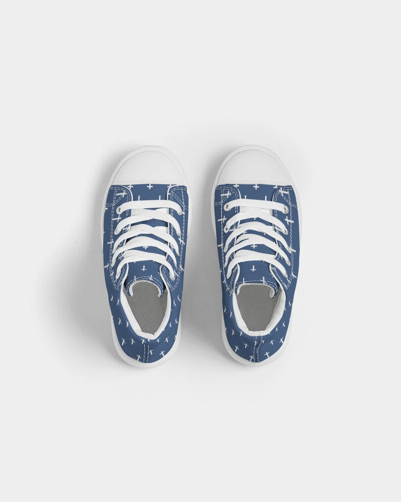 Mini Cross: Kids Navy Canvas Hightop Shoe