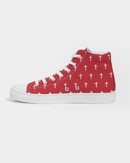 Mini Cross: Women's Red Canvas Hightop Shoe