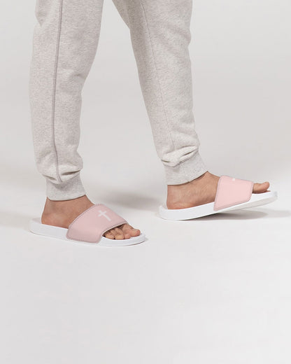 Simple Cross: Men's Pink Slide Sandal