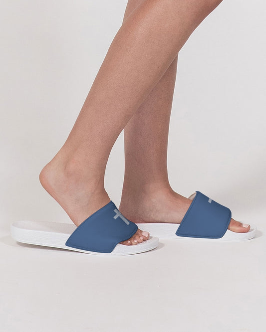 Simple Cross: Women's Navy Slide Sandal