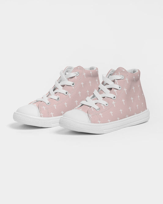 Mini Cross: Kids Pink Canvas Hightop Shoe