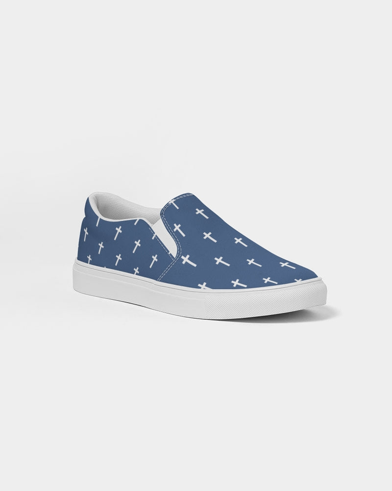 Mini Cross: Women's Navy Canvas Slip On Shoe