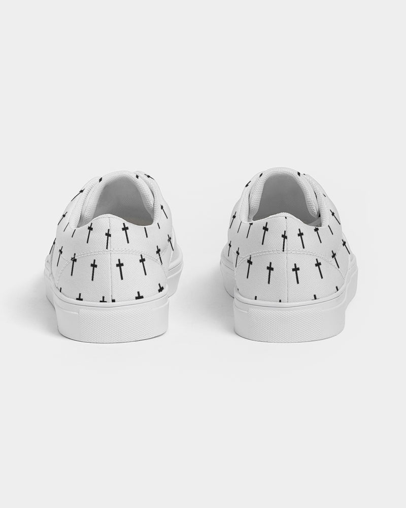 Mini Cross: Women's White Canvas Lace Up Sneaker