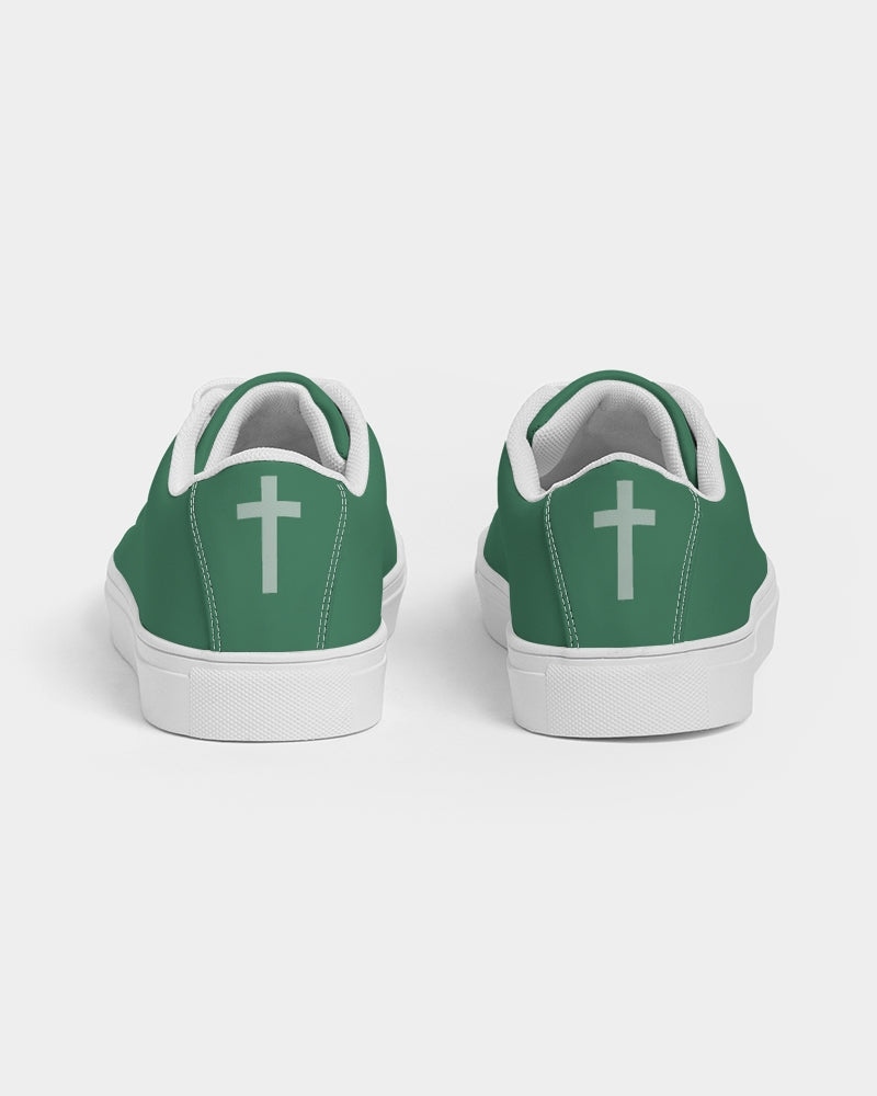 Simple Cross: Men's Green Vegan Leather Sneaker