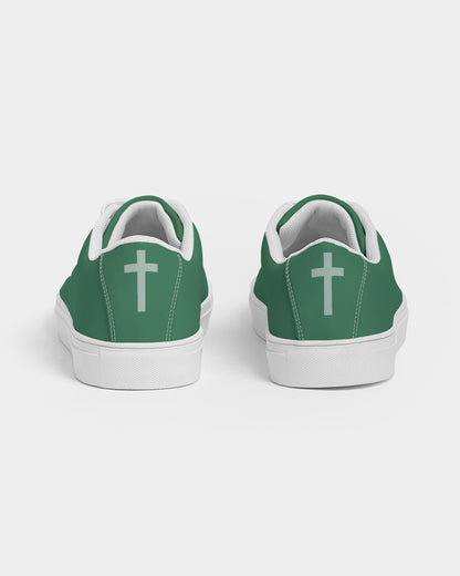 Simple Cross: Men's Green Vegan Leather Sneaker