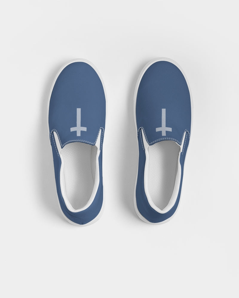 Simple Cross: Women's Navy Canvas Slip On Shoe