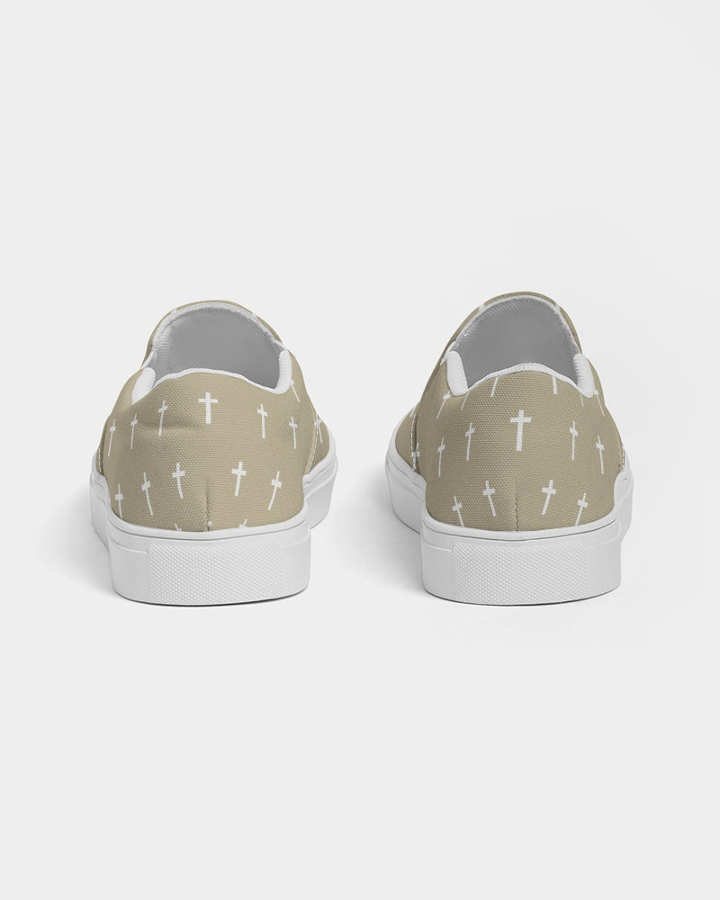 Mini Cross: Men's Tan Canvas Slip On Shoe