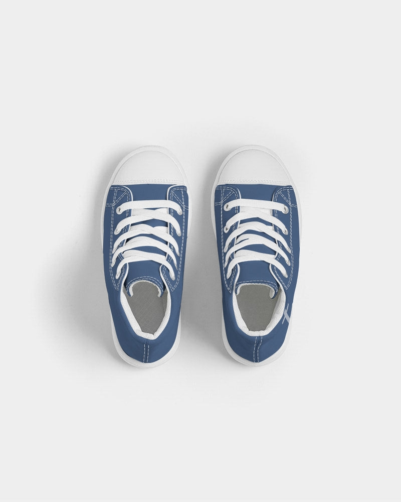 Simple Cross: Kids Navy Canvas Hightop Shoe