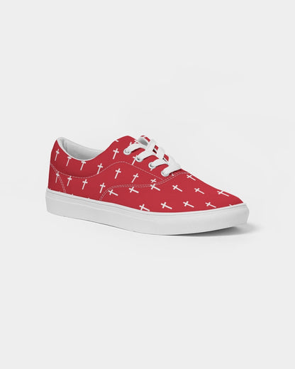 Mini Cross: Men's Red Canvas Lace Up Shoe