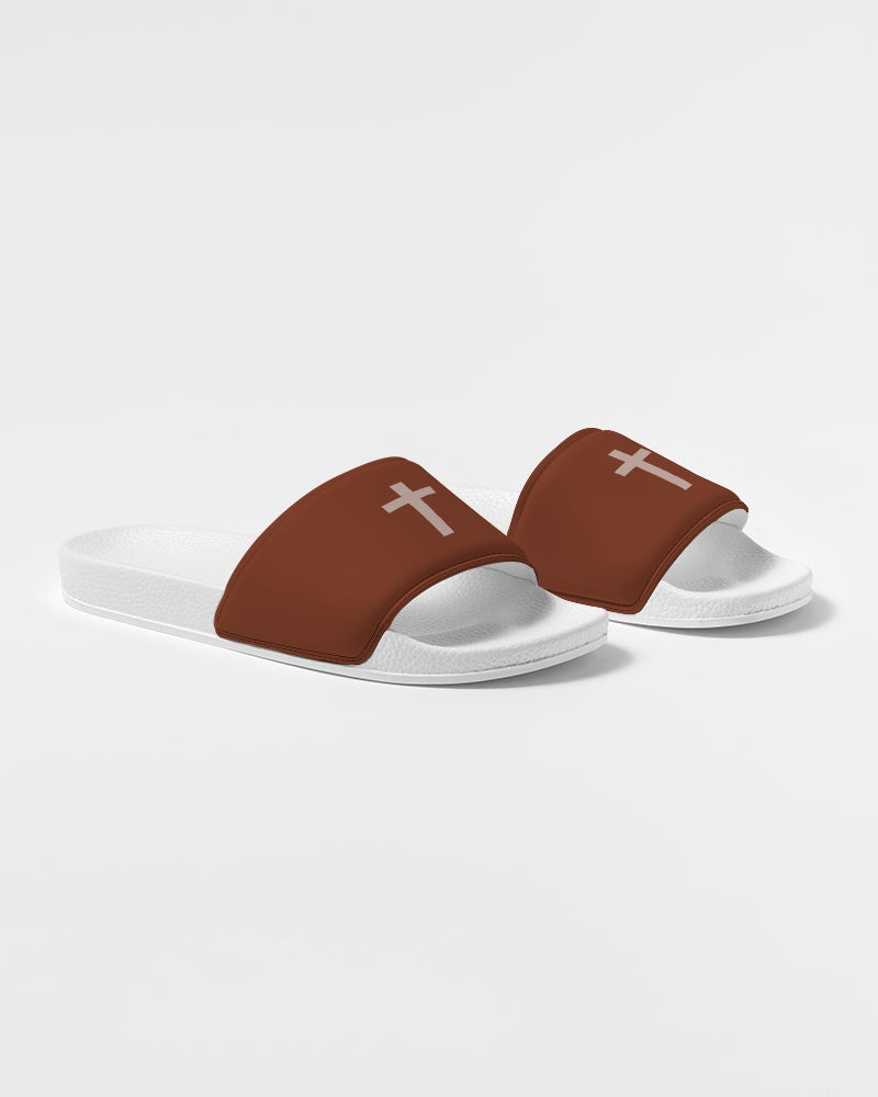 Simple Cross: Women's Maroon Slide Sandal