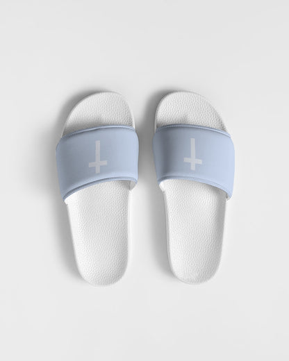 Simple Cross: Men's Light Blue Slide Sandal