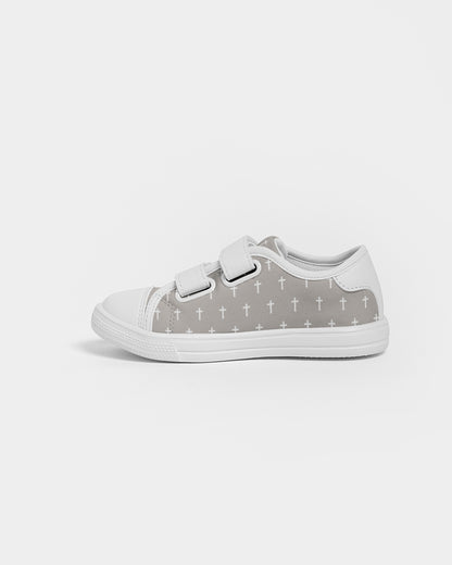 Mini Cross: Kids Taupe Velcro Sneaker