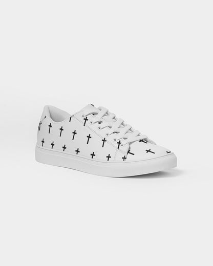 Mini Cross: Men's White Vegan Leather Sneaker