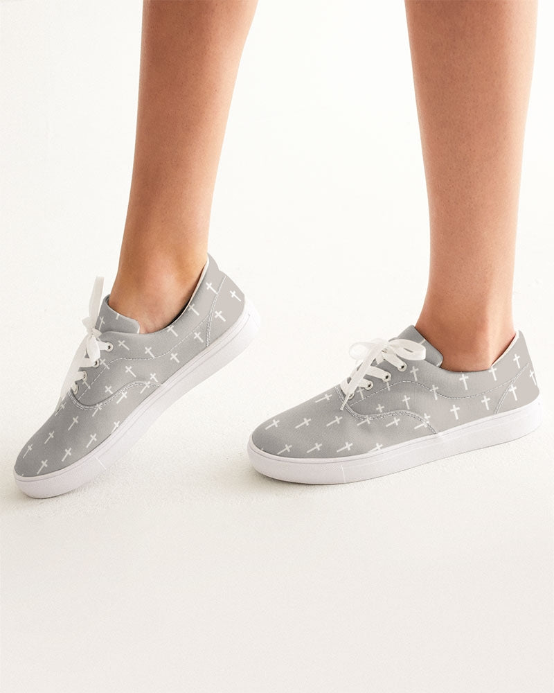 Mini Cross: Women's Taupe Canvas Lace Up Sneaker