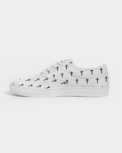 Mini Cross: Women's White Canvas Lace Up Sneaker