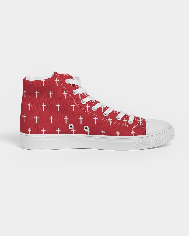 Mini Cross: Women's Red Canvas Hightop Shoe