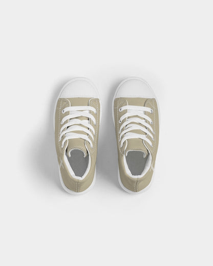 Simple Cross: Kids Tan Canvas Hightop Shoe