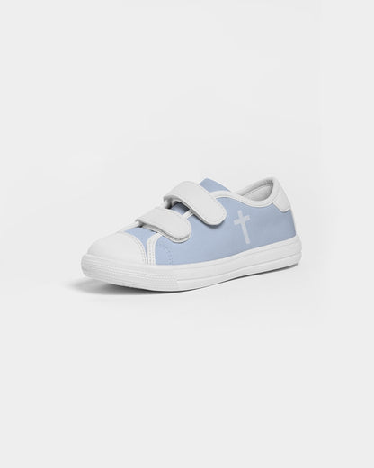 Simple Cross: Kids Light Blue Velcro Sneaker