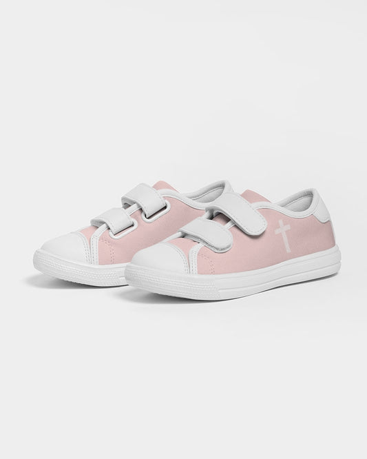 Simple Cross: Kids Pink Velcro Sneaker