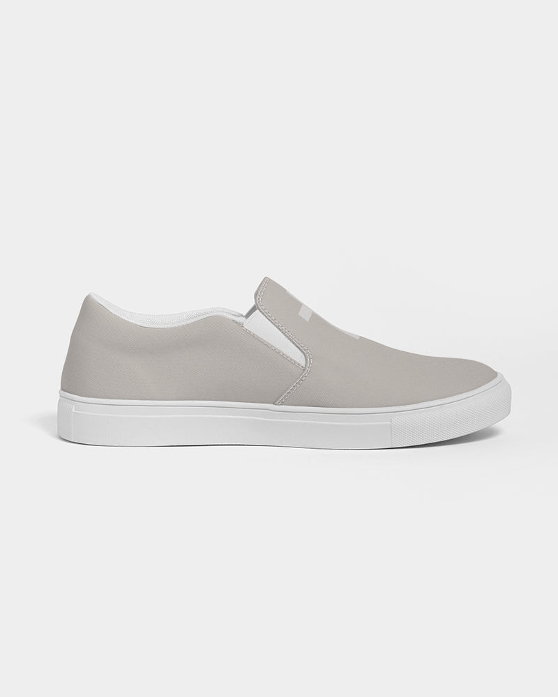 Simple Cross: Women's Taupe Canvas Slip On Shoe