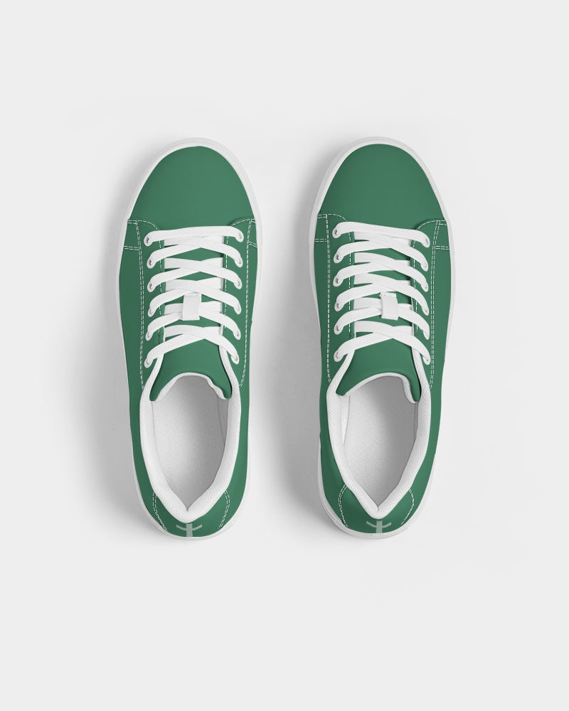 Simple Cross: Men's Green Vegan Leather Sneaker