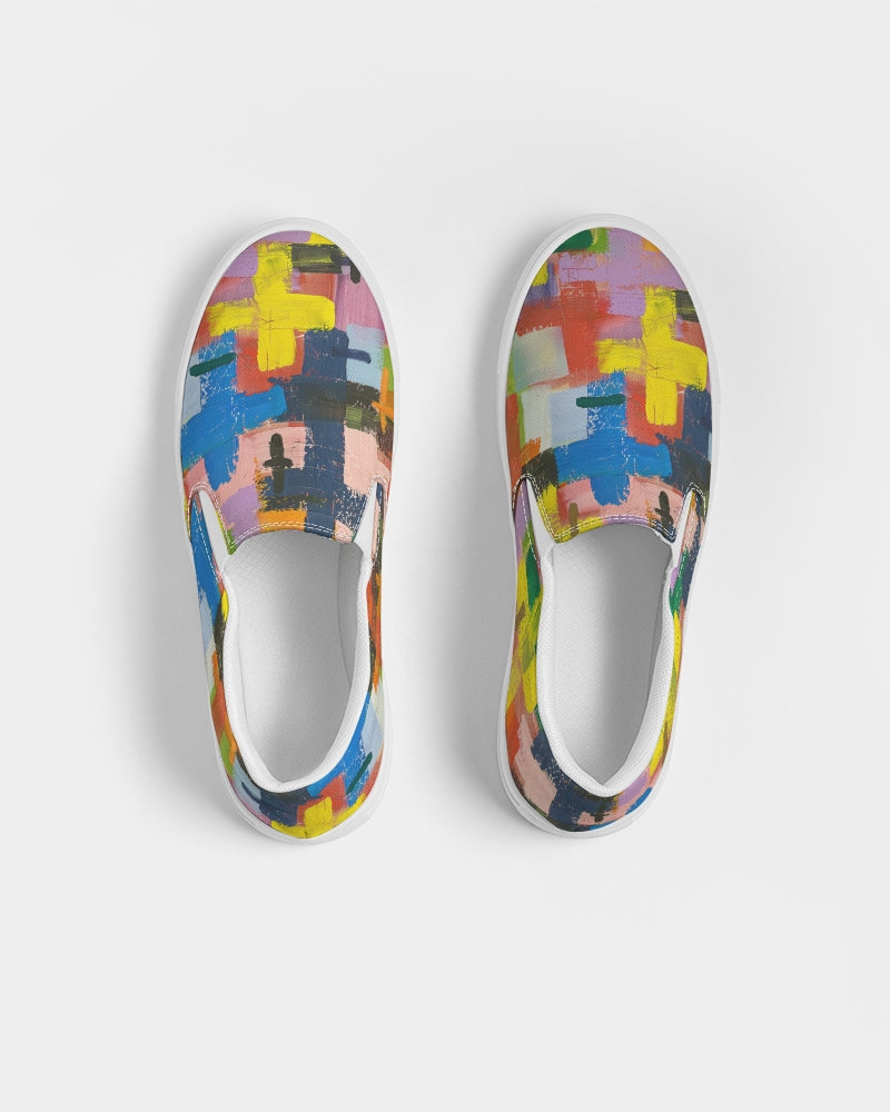 Painted Cross: Men's Canvas Slip On Shoe