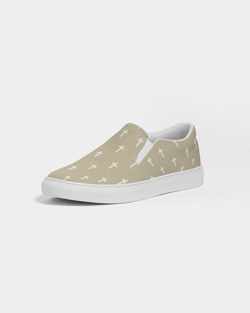 Mini Cross: Men's Tan Canvas Slip On Shoe