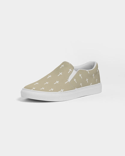 Mini Cross: Men's Tan Canvas Slip On Shoe