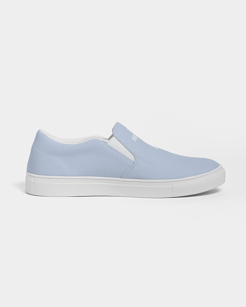 Simple Cross: Women's Light Blue Canvas Slip On Shoe