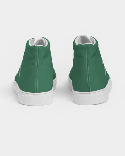 Simple Cross: Men's Green Canvas Hightop Shoe