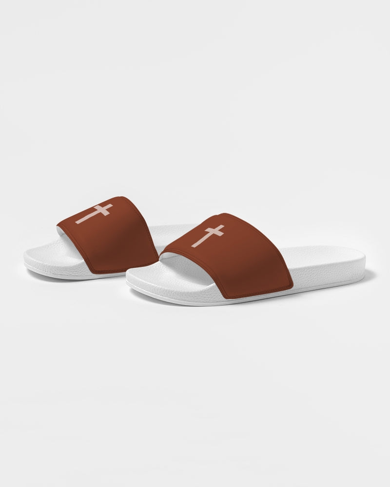 Simple Cross: Women's Maroon Slide Sandal