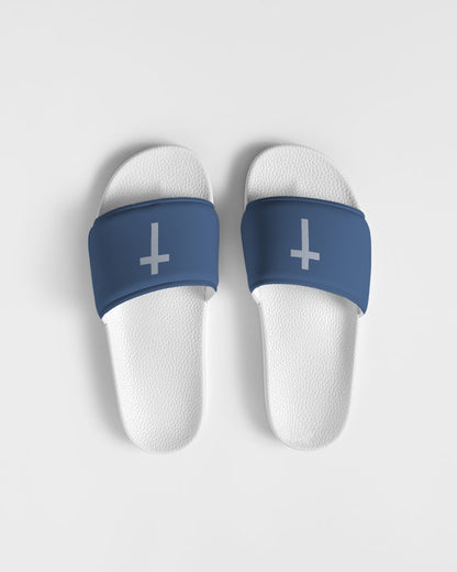 Simple Cross: Women's Navy Slide Sandal